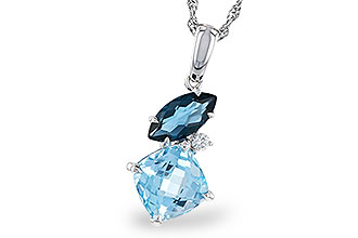 A320-12917: NECKLACE 2.37 TW BLUE TOPAZ 2.40 TGW