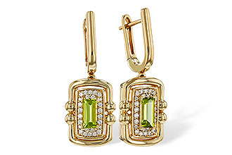 A321-00235: EARRINGS .71 TW PERIDOT .88 TGW (6x3MM PER)