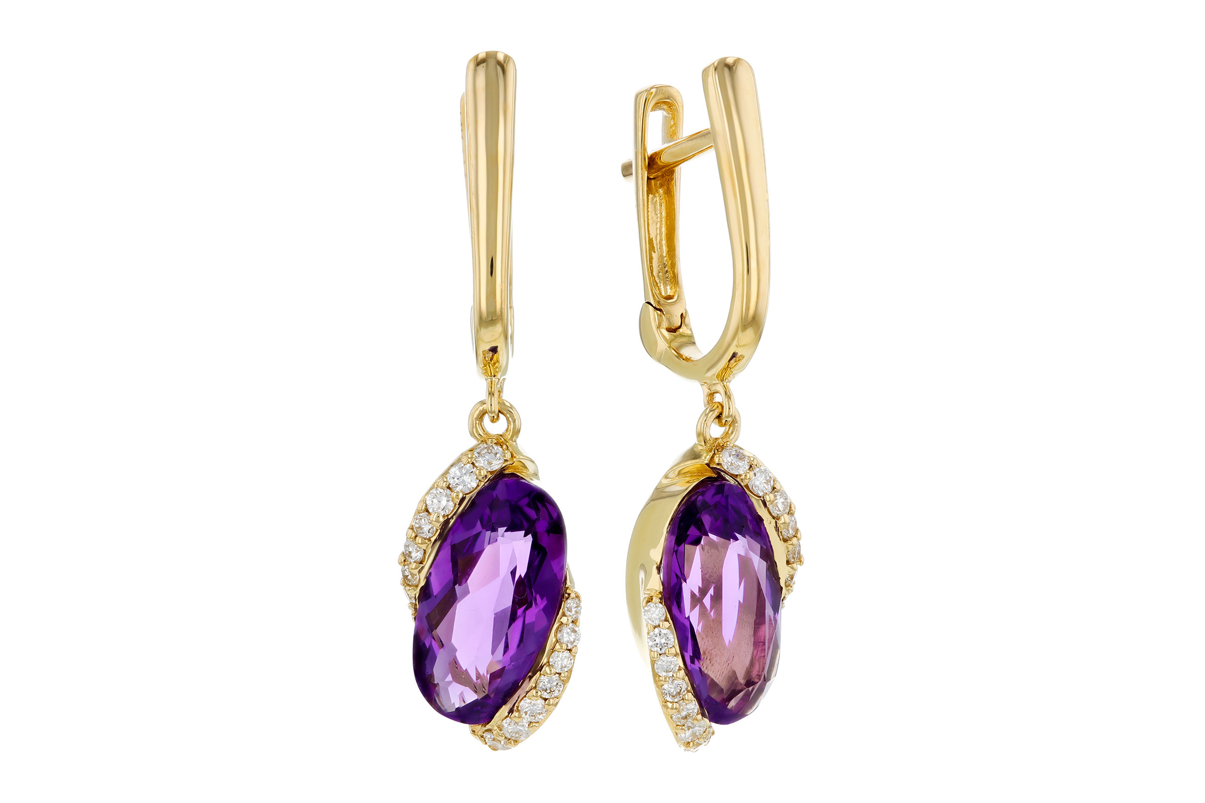 A321-02044: EARRINGS 2.14 TW AMETHYST 2.26 TGW (10x5MM AMY)