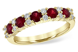 B235-55726: LDS WED RG .88 RUBY 1.12 TGW