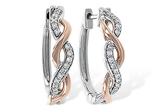 B235-57489: EARRINGS .15 TW (ROSE & WG)