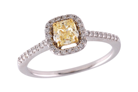 B318-27489: LDR .77 FANCY LGT YELL DIA .95 TW (GIA1279297180)