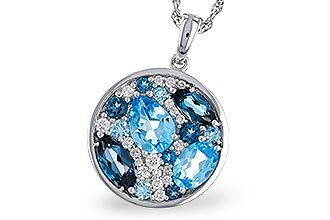 B320-12944: NECKLACE 2.31 TW BLUE TOPAZ 2.48 TGW
