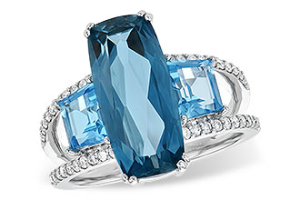 C235-60226: LDS RG 6.40 TW BLUE TOPAZ 6.67 TGW