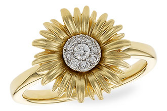 C319-22080: D319-21153 WITH YG & PETALS / WG SETTING .10 TW