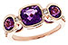 C319-23826: LDS RG 2.25 TW AMETHYST 2.50 TGW (7MM CUSHION)