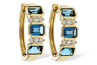 C320-11162: EARRINGS 1.37 TW LONDON BLUE TOPAZ 1.48 TGW
