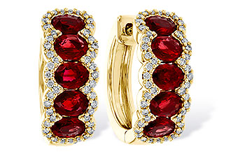 C320-15726: EARRINGS 2.20 TW RUBY 2.45 TGW