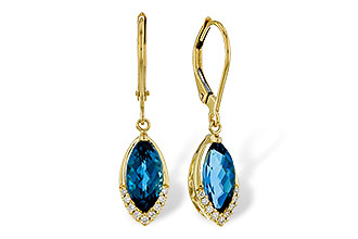 C320-16635: EARR 2.42 TW LONDON BLUE TOPAZ 2.50 TGW (9x5MM MQ)