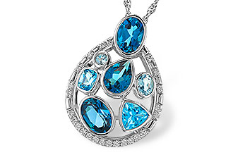 D320-14771: NECKLACE 3.23 TW BLUE TOPAZ 3.38 TGW