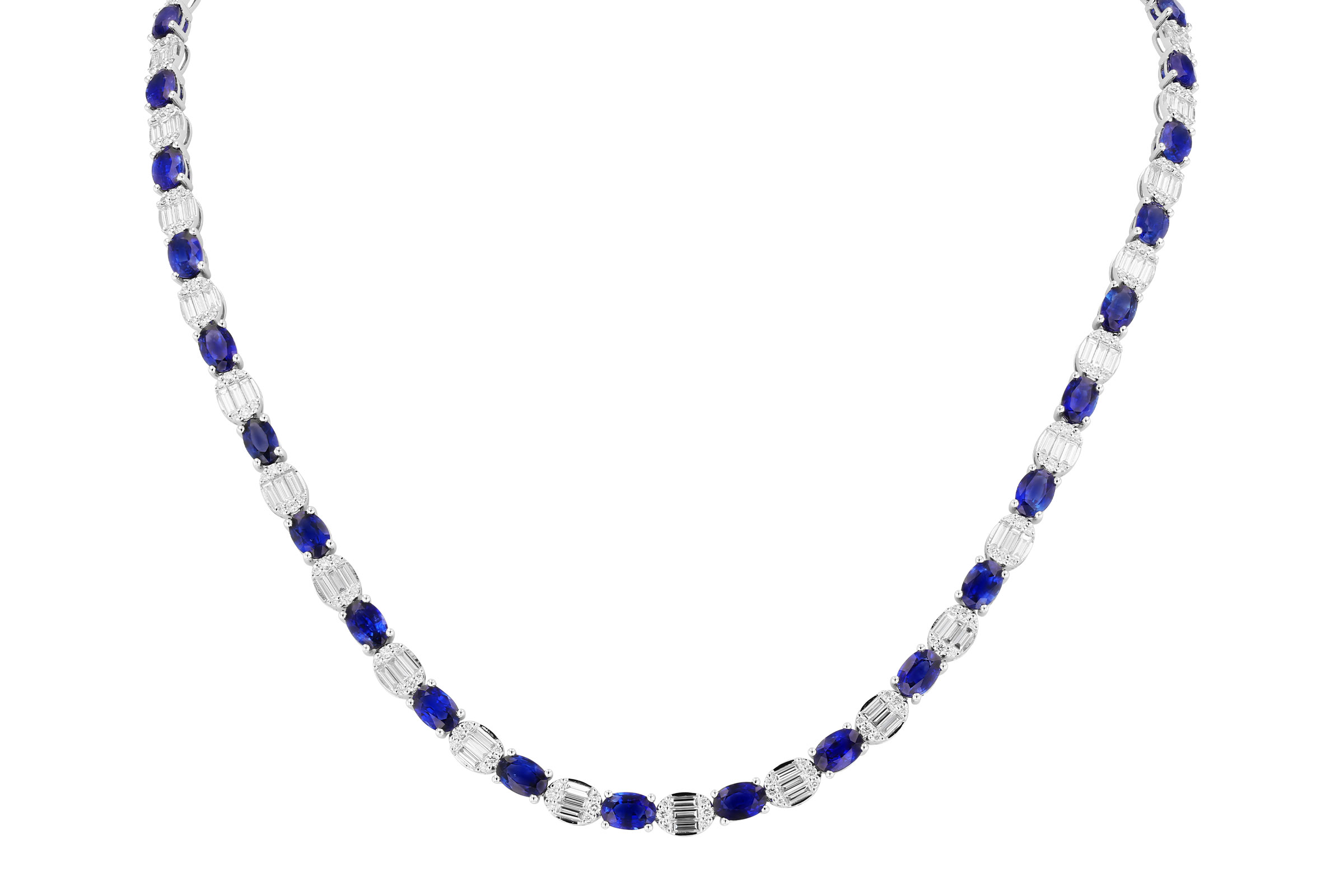 D321-02007: NECKLACE 17.68 TW SAPPHIRE 21.82 TGW (17")