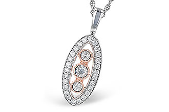 E318-33907: NECKLACE .34 TW (M318-28443 IN WHITE WITH ROSE BEZELS)