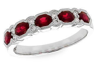 E319-23862: LDS WED RG .88 TW RUBY 1.00 TGW (4x3MM RUBY)