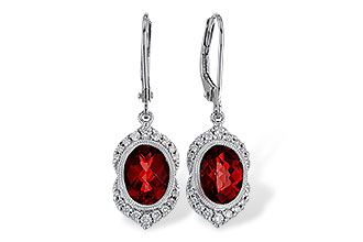 E320-09298: EARRING 3.06 GARNET 3.25 TGW