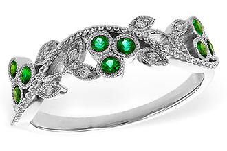E320-17462: LDS WED RG .17 EMERALD TW .23 TGW
