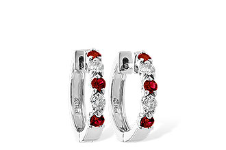 F046-48389: EARRINGS .33 RUBY .52 TGW