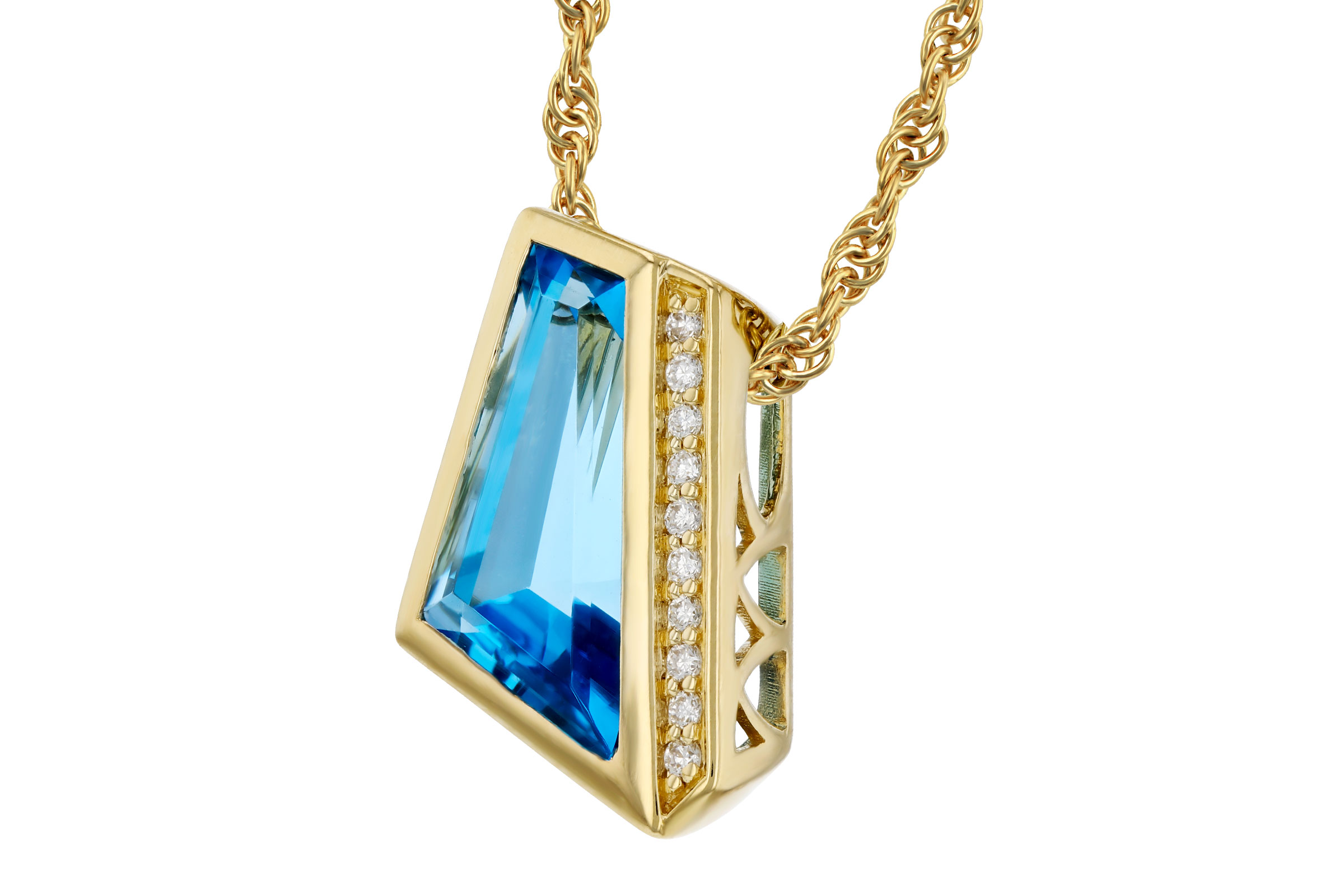 F321-02053: NECKLACE 2.42 SWISS BLUE TOPAZ 2.46 TGW