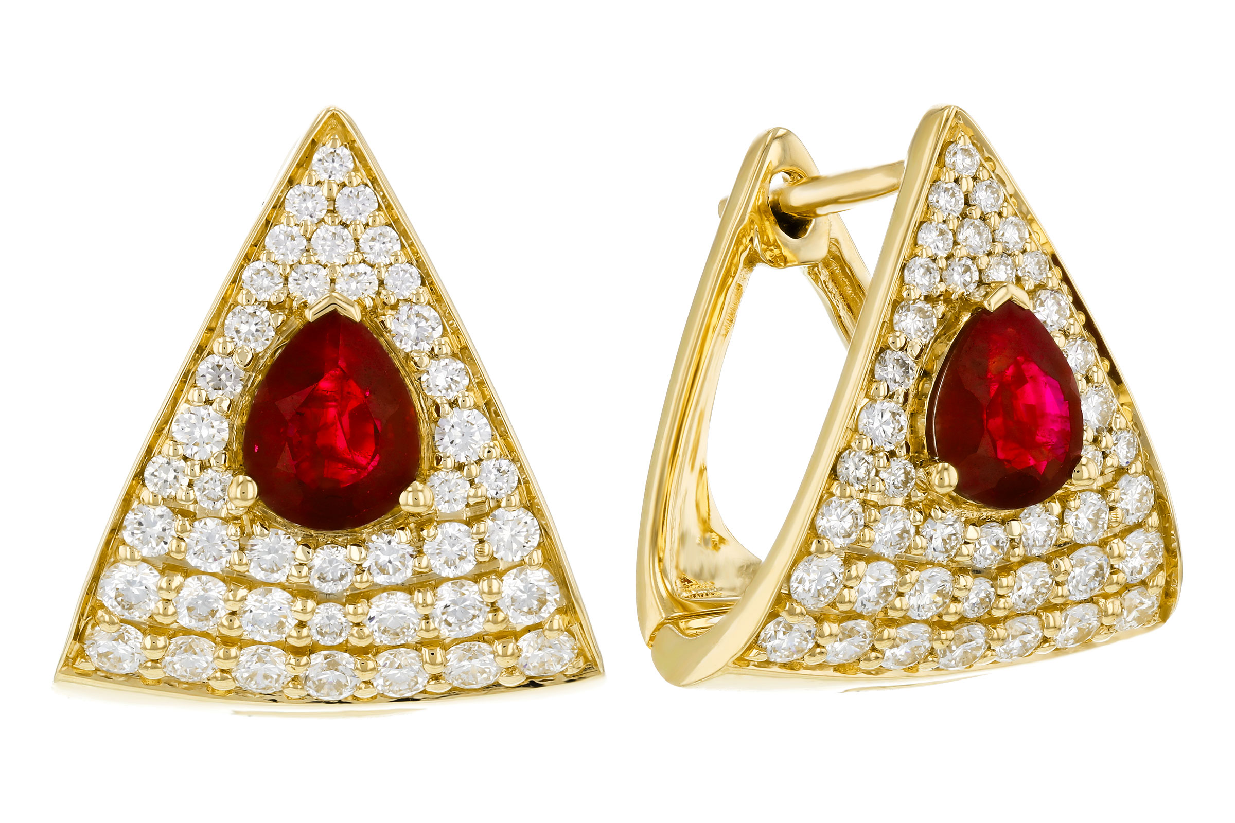 F321-02071: EARRINGS .63 TW RUBY 1.18 TGW (5x4MM RU)