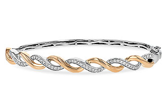 G234-69280: BANGLE BRACELET .42 TW (ROSE & WG)