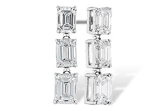 G319-19353: EARRINGS 1.12 TW EMERALD CUTS