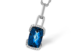 G320-17489: NECK 3.75 LONDON BLUE TOPAZ 3.90 TGW (12x8MM LBT)