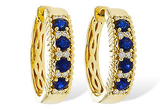 G320-17525: EARRINGS .56 TW SAPP .68 TGW