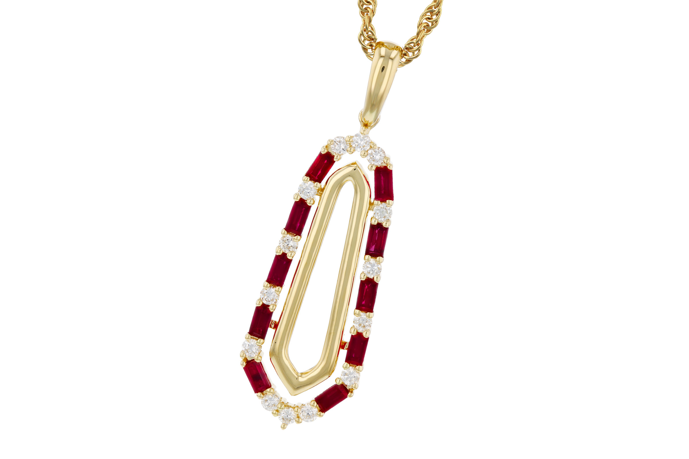 G321-02953: NECKLACE .72 TW RUBY .92 TGW