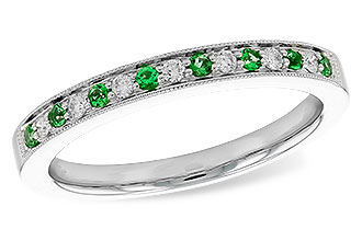 H319-26634: LDS WED RG .07 EMERALD .16 TGW