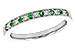 H319-26634: LDS WED RG .07 EMERALD .16 TGW