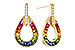 H320-12034: EARRINGS 1.18 MULTI-COLOR SAPP 1.25 TGW