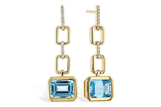 H320-13834: EARRINGS 3.20 BLUE TOPAZ 3.32 TGW (8x6MM BT)