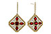 H320-13843: EARRINGS .99 TW RUBY 1.42 TGW