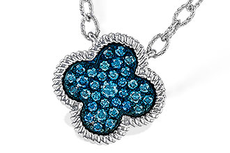 H320-13889: NECKLACE .33 TW BLUE DIAMONDS