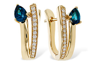 H320-15707: EARR .88 LONDON BLUE TOPAZ 1.08 TGW (6x4MM LBT)