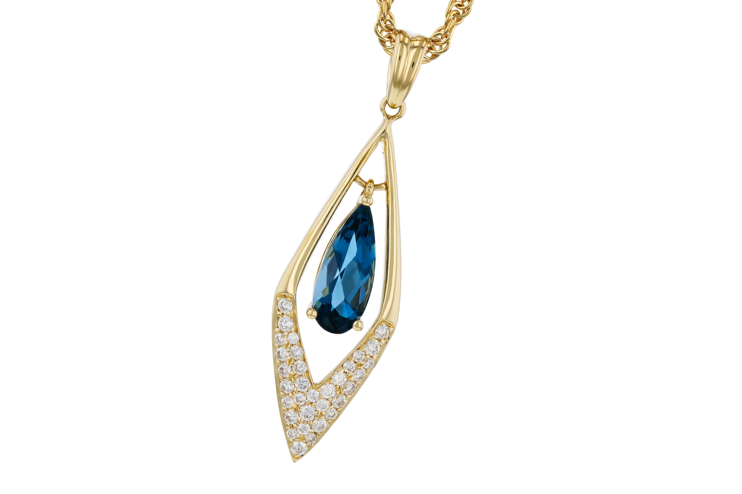 H321-02034: NECK .85 LONDON BLUE TOPAZ 1.02 TGW (10x4MM LBT)