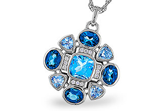K320-12007: NECKLACE 3.19 TW BLUE TOPAZ 3.25 TGW