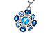 K320-12007: NECKLACE 3.19 TW BLUE TOPAZ 3.25 TGW