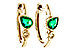 K320-13907: EARRINGS .38 TW EMERALD .44 TGW