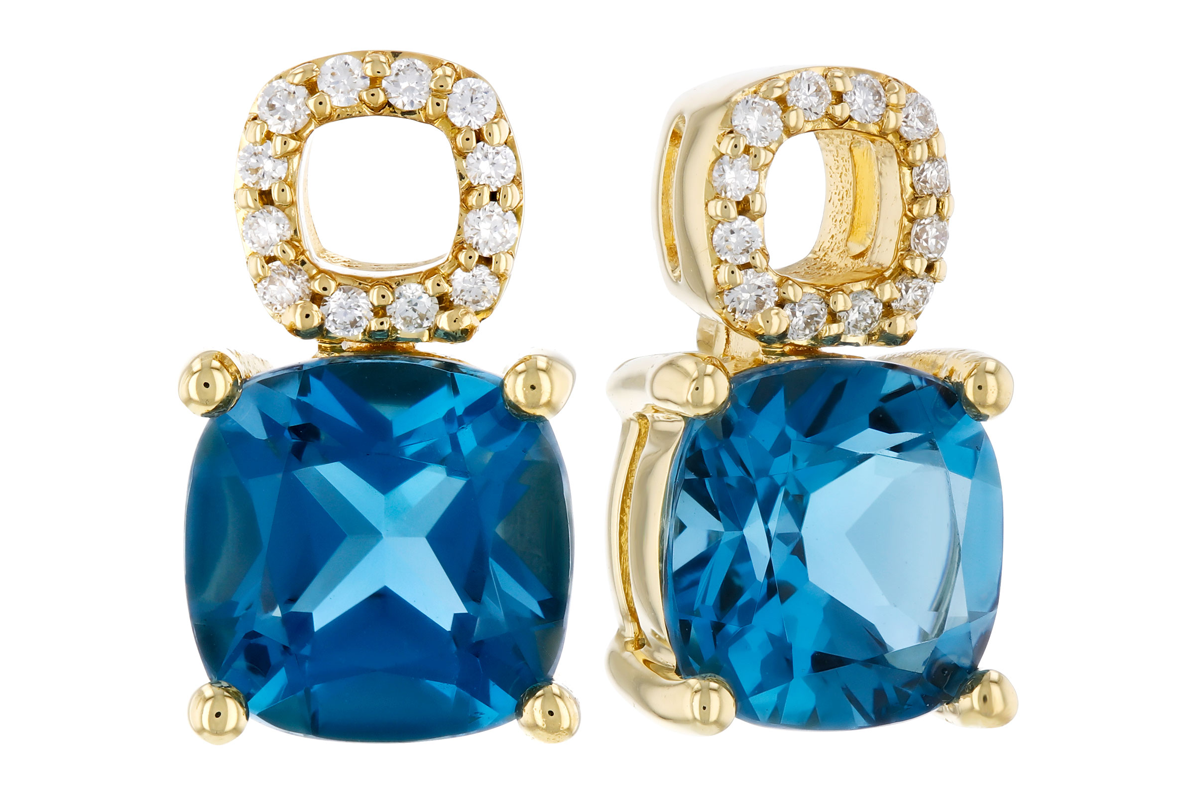 K321-02052: EARR 1.92 TW LONDON BLUE TOPAZ 1.98 TGW (6MM LBT)