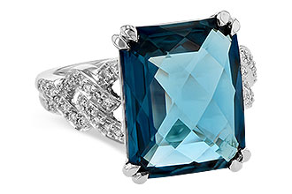 L235-54798: LDS RG 9.40 LONDON BLUE TOPAZ 9.60 TGW (15x12MM)