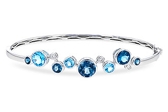 L319-18398: BANGLE 3.95 TW BLUE TOPAZ 4.06 TGW