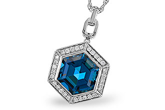 L320-11143: NECK 3.40 LONDON BLUE TOPAZ 3.55 TGW (9MM LBT)
