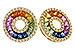 L320-12034: EARRINGS 2.10 MULTI-COLOR SAPP 2.37 TGW