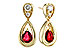 L320-12043: EARRINGS .40 RUBY .52 TGW (4x3 RUBY)