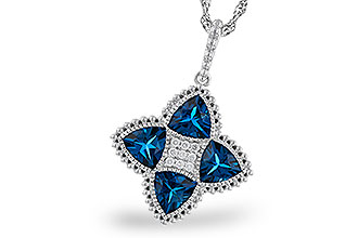L320-13834: NECKLACE 2.79 LONDON BLUE TOPAZ 2.85 TGW