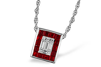 L320-16598: NECKLACE .82 RUBY TW 1.00 TGW