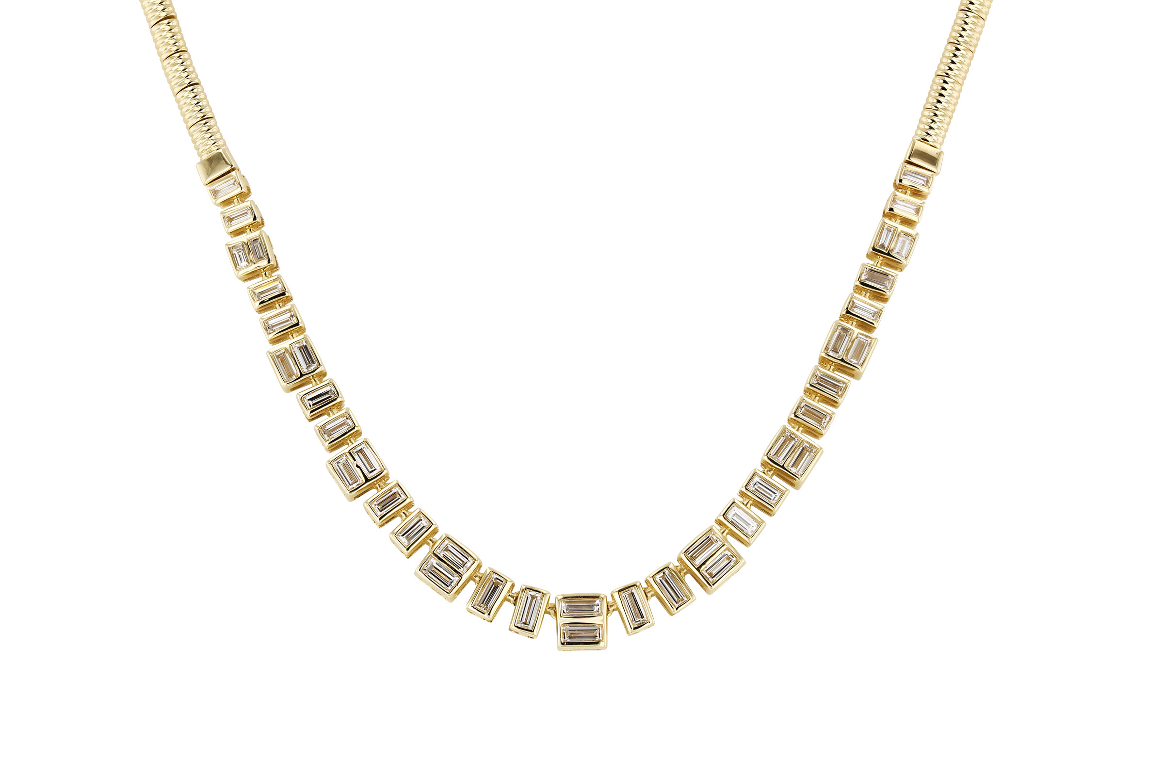 L321-02043: NECKLACE 1.80 TW BAGUETTES (17")