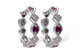 M046-45643: EARRINGS .20 RUBY .25 TGW