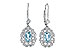 M320-10234: EARRINGS .75 TW AQUA .92 TGW (7x5MM AQUA)