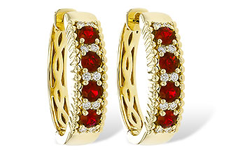 M320-17525: EARRINGS .54 TW RUBY .66 TGW